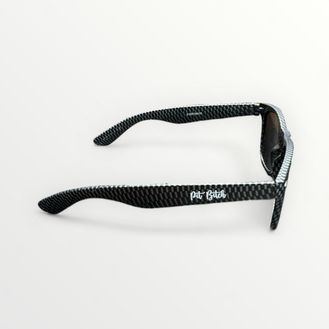 Pit Bitch Dark Gray Carbon Fiber Print Sunglasses