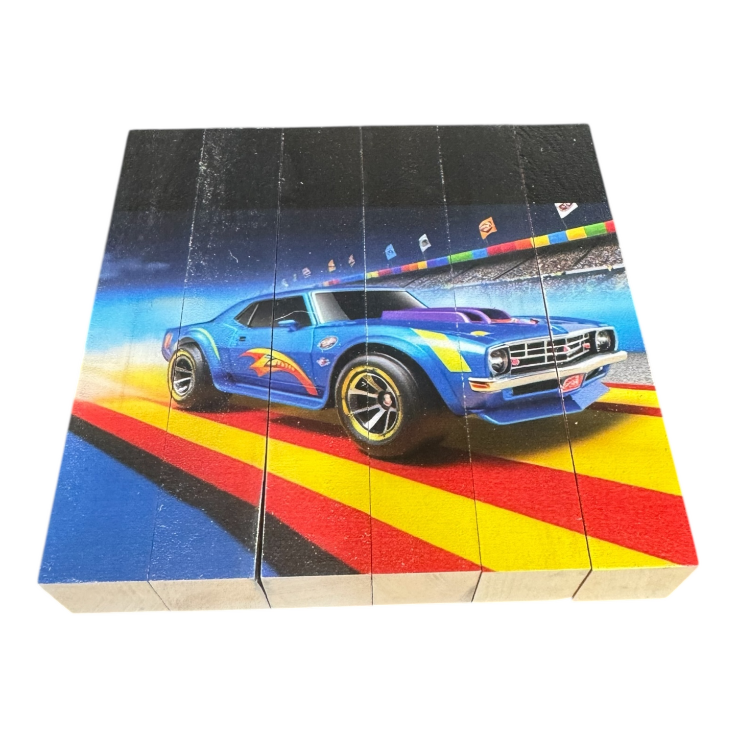 Racing Puzzle Blocks for Kids | 6-Piece Wooden Puzzle | UV Printed Racing Designs