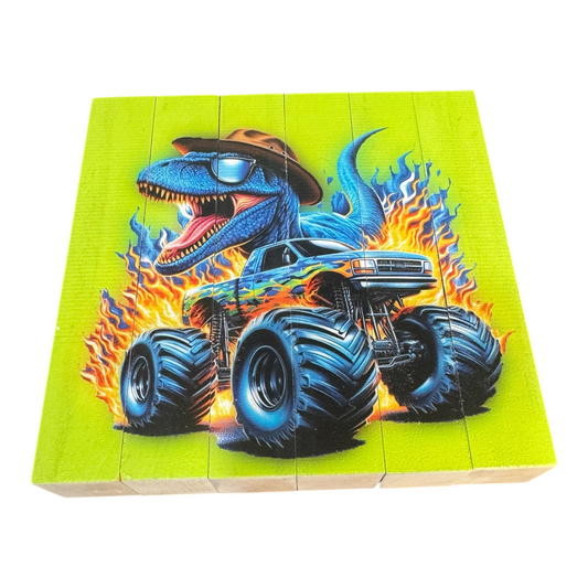 Racing Puzzle Blocks for Kids | 6-Piece Wooden Puzzle | UV Printed Racing Designs