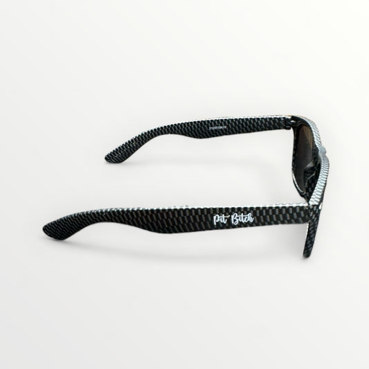 Pit Bitch Dark Gray Carbon Fiber Print Sunglasses